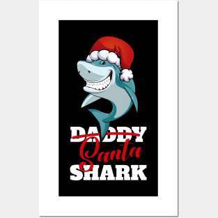 Daddy Shark Christmas Spirit Funny T-Shirt gift for Dad Posters and Art